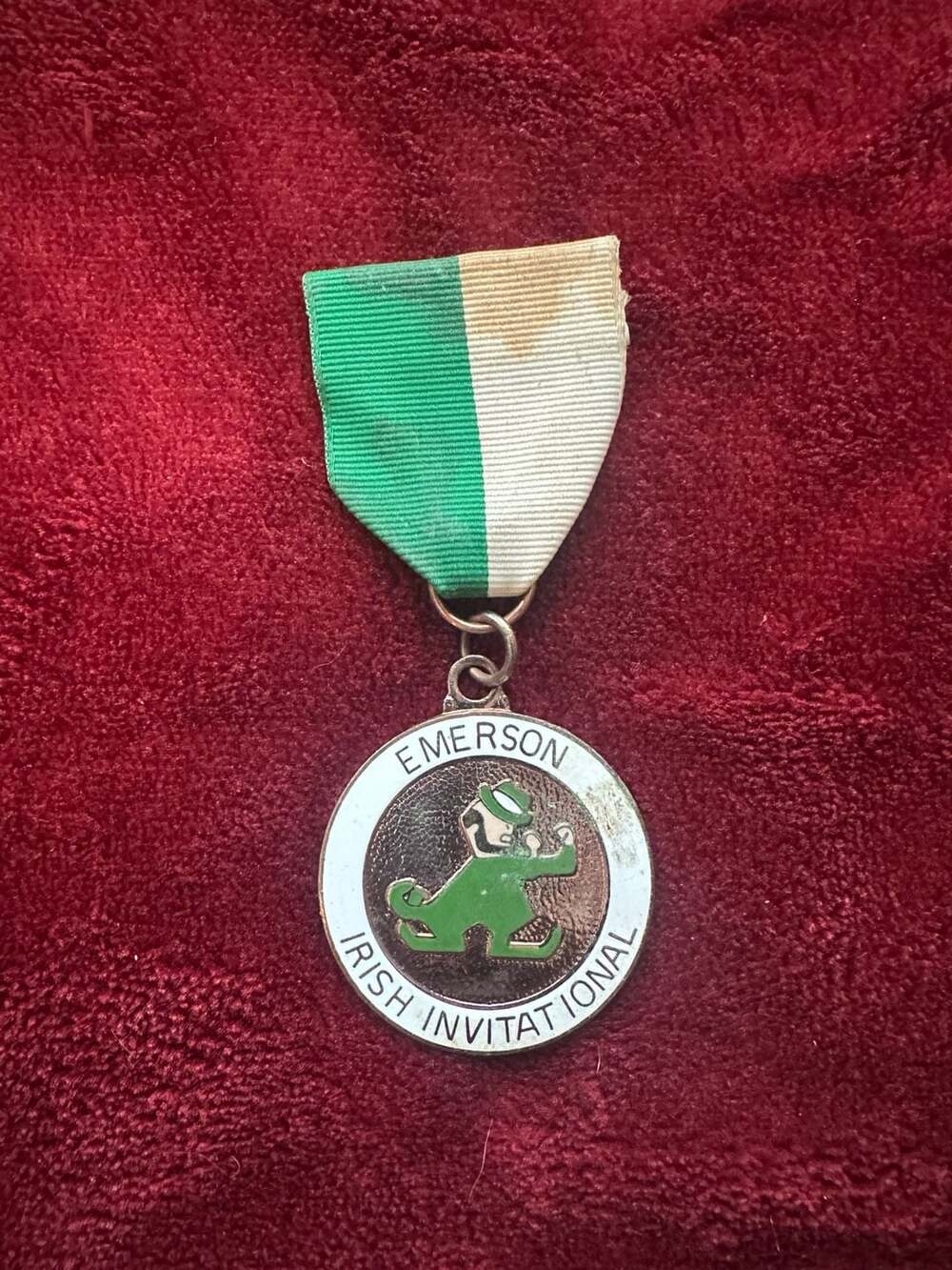 Vintage Emerson Irish Invitational Medal with Green and White Ribbon